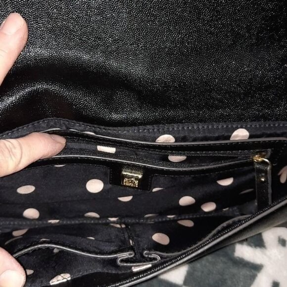 Anne Klein Black and Gold Shoulder Clutch Hand Bag - Picture 5 of 14